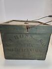 Antique Early Stenciled 1890 Primitive Country Egg Carrier Original Green Paint