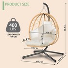 Hanging Egg Swing Chair Stand Hammock Patio Chair Indoor Outdoor W white Cushion