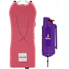 Police Stun Gun Burn Pepper Spray Combo For Women Self Defense 398 Pink   Purple