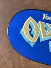 Old Vintage Olympia Beer Glass Sign Plaque Back Bar Counter Tavern Display Rare
