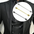 3pcs Men s Brass Ball Collar Tie Pins  Classic Shirt Collar Bar Tie Clips