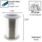 Beadsmith Silver Plated 20 Gauge Craft Wire Elements - 15 Yard Spool