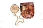 Brass Sundial Compass Vintage Pocket Style Nautical Keychain  Pendant Gold
