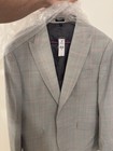 Express Men   s Gray pink Plaid Tuxedo Suit Jacket 44r Wool Blend Lined