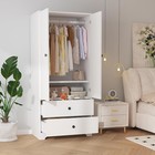 71  Wooden Armoire Wardrobe Closet Furniture W  2 Drawers Hanging Rod Cabinet