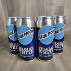 Blue Moon Metal Beer Bucket Classic Label   4 Tumbler Can Cups Mancave Summer