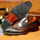 Fashion Men s Business Dress Formal Real Leather Shoes Casual Wedding Loafers