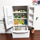 Miniature 1 12 White Double-door Wooden Refrigerator Dollhouse Model Kitchen Toy
