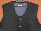 Traditional German Trachten Wool Cardigan Gillet Vest Mens Large Waldschutz