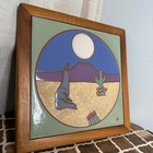 Lamosa Southwestern Art Tile Coyote Desert Textured Made In Mexico 9x9 Signed
