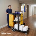 3-shelf Janitorial Cleaning Cart On Wheels  330 Lbs Capacity  25 Gallon Bag  Sta