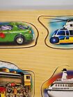 Melissa And Doug Wooden Puzzle Vehicle Sound Pegged Pieces New Batteries Working