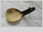 Vintage Horn Ladle Scoop Scrimshaw Turtle Etched