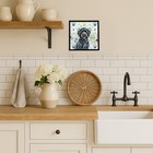 Black Portuguese Water Dog Coastal Sea Glass Framed Metal Print Wdk7179mfp88