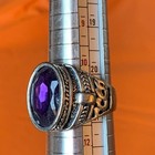 Rare Ancient Roman Ring Amazing Artifact Engraved Purple Stone Authentic