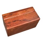 Vintage Wood Hinged Trinket Box W Brass Anchor Inlay 6 75  X 2 75  Brass Telesco