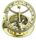  Antique Brass Sundial Compass With Wooden Box 3 Inch Nautical Decor