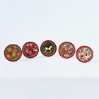 Miniature Christmas Plates 1 12 Dollhouse Decor Ceramic Set Of 5  3 0 Cm 