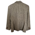 Lauren Ralph Lauren Blazer Jacket Women 14 Equestrian Herringbone 100  Wool Grey