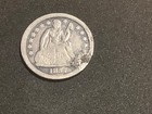 1857 Seated Liberty Dime - Engraved Mid 1800   s - Love Token - Letter D -  a