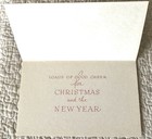 Unused Christmas Trees Five Ball Ornament Colorful Vtg Greeting Card 1950s 1960s