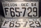 Oregon Farm License Plates Pair 1950s Original Collectible Vitg Antique Truck