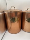 Vintage Copper Canister Set With Lids Nesting Flour Sugar Coffee Tea