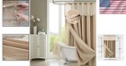 Luxury Waffle Weave Shower Curtain Set With Snap-in Liner - Mocha 70  X 72 