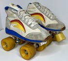 Vintage 1970   s Norsport Roller Skates Size 7 Retro Colorful Disco Quad Roller