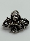 Antique German Jugendstil Depose 900 Silver Art Nouveau Woman Brooch