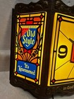 Vtg 1974 Old Style Beer Stained Glass Look Lighted Clock Sign 17 5x12x4 5 