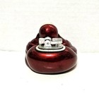 Laughing Buddha Ruby Red Table Cigar Lighter 3 1 4  H X 4  W Not Tested 1960 s 