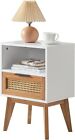 Modern Bedside Table Nightstand End Table With Drawer Storage Cabinet White