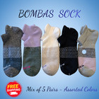 Bombas Women s Premium Tri-block Socks 5 Pairs pack Mixed Colors Size S  M  L