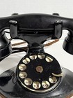 Vtg Western Electric Rotary Telephone Black Antique Metal Base Cloth Cord