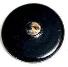 Medium Antique Black Glass Button  753