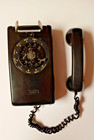 Vtg Rotary Dial Telephone Western Electric Bell System Black Wall Mount W volume