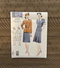 Vtg Vogue Pattern   2196 Retro 1940 Jacket dress belt Reissue 1998 Sz 14 Oop  