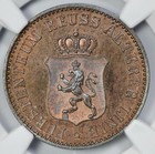 1864 A Germany Proof 3p Pfenning Reuss - Obergreiz Ngc Pf 65 Rb