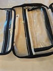 New Canvas Travel Organizer Pouch In Cream With Black Trim