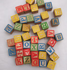 Vtg  Wooden Alphabet Blocks  41 