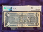 1864  10 Confederate States Of America Banknote Pmg Graded 30 Very Fine