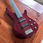 5 String Electric Bass Guitar With 24 Frets  Trans Red Clay Finish  With Gig Bag