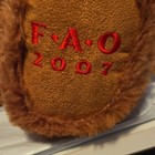 Fao Schwarz Brown Teddy Bear Plush Large 24-36 In 2007 Red Ribbon Embroidered