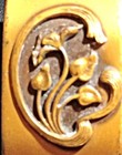 Antique Art Nouveau Unusual Postage Stamp Holder Brooch Locket Floral Goldtone