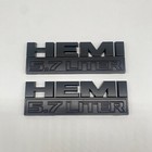 2pcs Matte Black Side Fender Emblems Badges 3d Decal For Ram 1500 Hemi 5 7 Liter