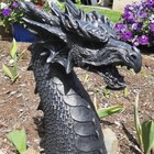 Garden Lawn Statue Gothic Wall Art Faux Stone Mystical Dragon Medieval Gargoyle