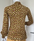 Vintage Aywon Floral Acrylic Pussy Bow Blouse  As-new Condition  Size S 