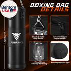 Punching Bag For Adults  4ft Heavy Boxing Bag Set With 12 Oz Gloves For Mma Kara