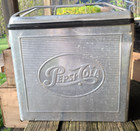 Vintage Silver 1940s Pepsi-cola Aluminum Cooler ice Chest W  Tray  Drain  Opener